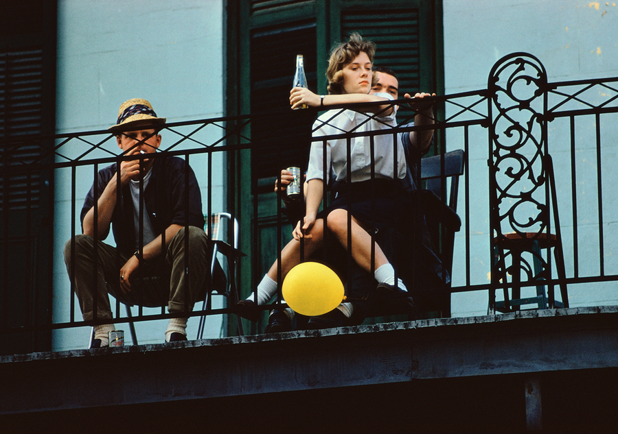 The Big Easy / 2009 Getty Images, Ernst Haas Three friends look down from a balcony in New Orleans, 1960. (Photo by Ernst Haas/Hulton Archive/Getty Images)